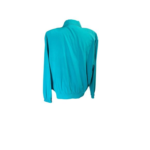 Teddi Vintage Turquoise Lightweight Windbreaker – Retro 80s Style - Picture 3 of 8